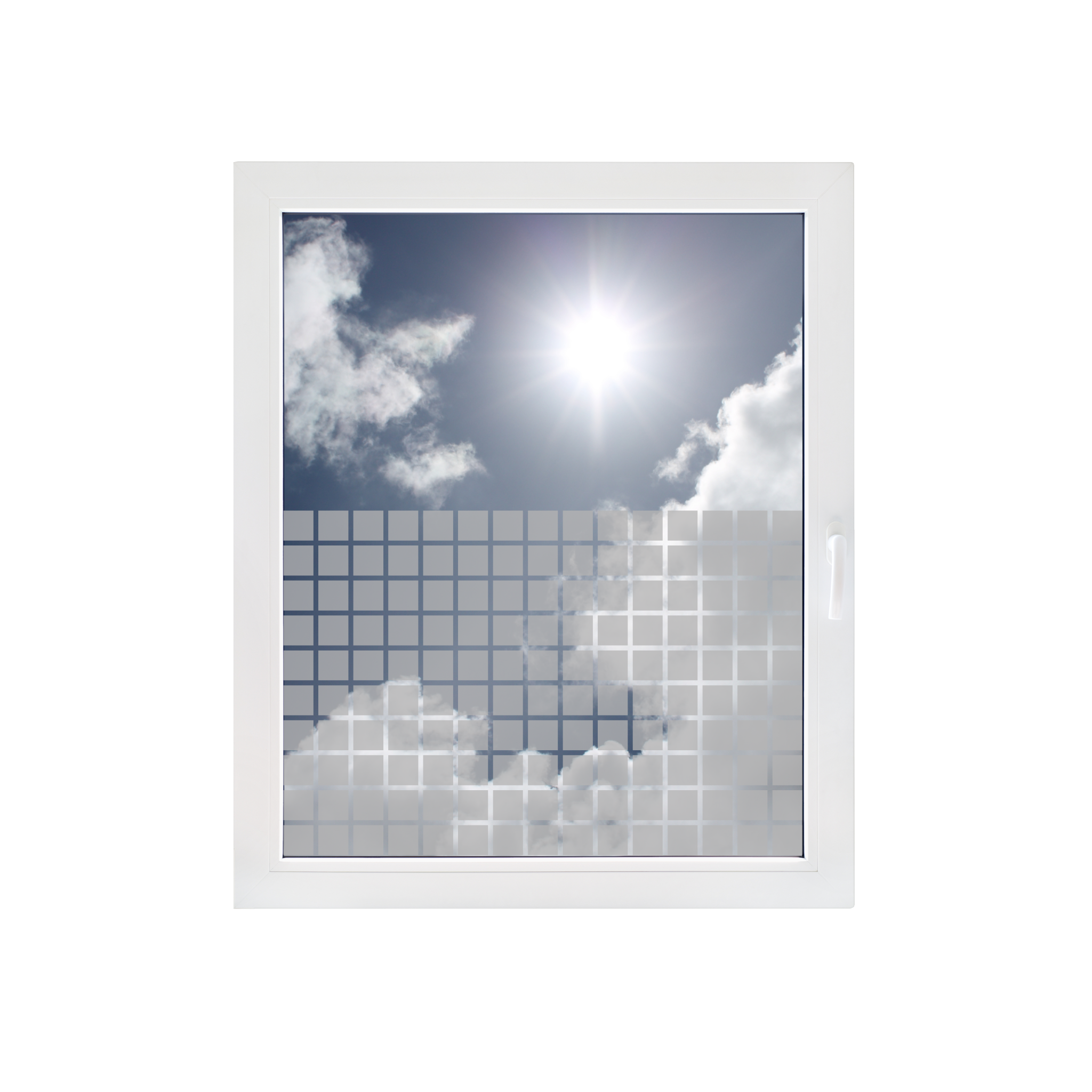 Sichtschutz/Fensterfolien mit Quadratmuster