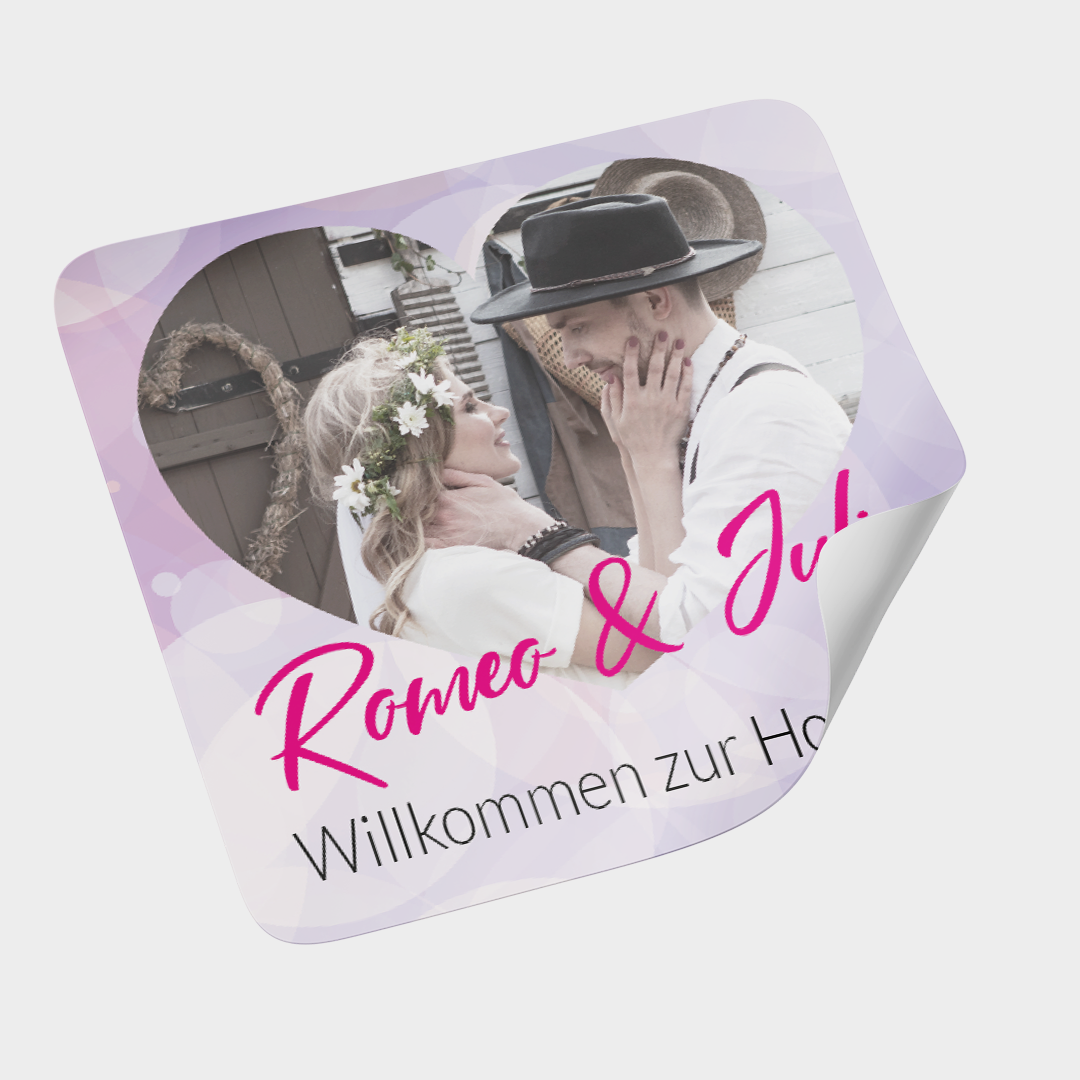 Hochzeitssticker rechteckig